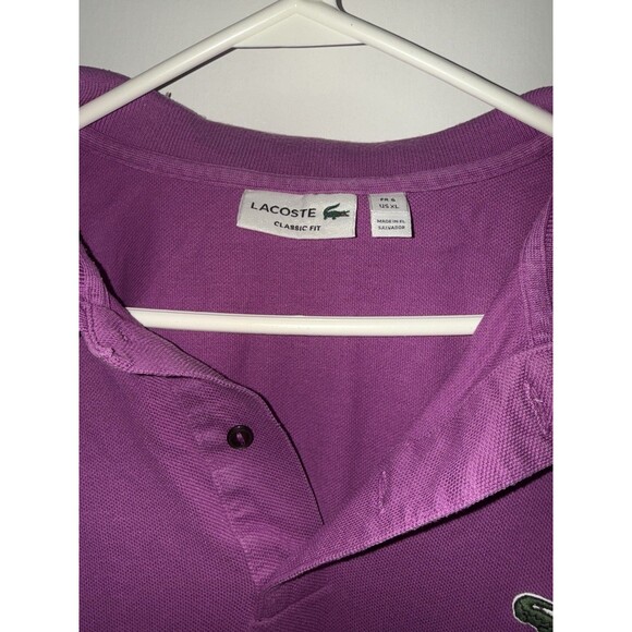 Lacoste Mens Size 6 US XL Purple Short Sleeve Polo Shirt - Picture 2 of 3